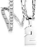 MIMITLTY Personalized Jersey Number Necklaces for Mens,Athletes Stainless Steel Sport Number Pendant Chain for Mens Baseball/Basketball/Football Team Inspiration Jewelry with Gifts