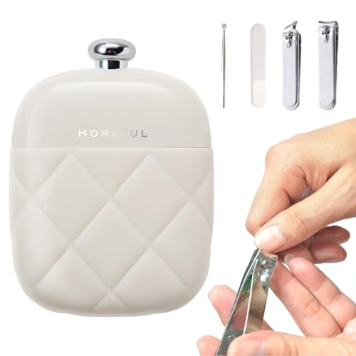Jubilofex Kit de cortaúñas, 4 en 1 modelador de acero inoxidable, cortaúñas para hombres con funda, para viajes, hombres, papá, marido, ancianos, lugar de trabajo, casa manicura