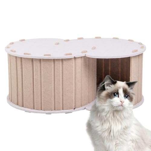 Tunnel donut pour chat pliable : nid amovible deux-en-un pour lapins - 2