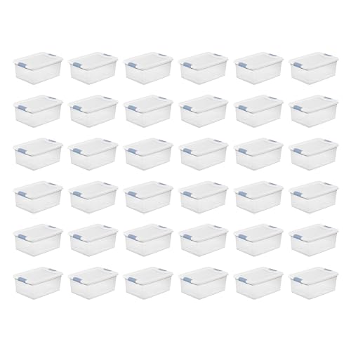 Sterilite 36-Pack Latching Box, Under Bed Storage Bins with Lids, Clear Plastic, 15 Quart - Heavy-Duty Organizing Containers for Closet, Bathroom, and Office -  36 x 14948012