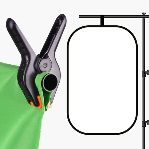 Image of EMART Photography T-Shaped Background Stand 3x6.5ft Adjustable Photo Tripod Stand with 2 Spring Clamps for Video Studio