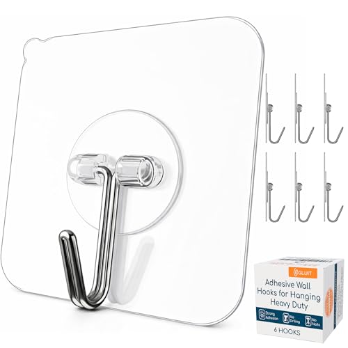 GLUIT Adhesive Wall Hooks for Hanging Heavy Duty 22 lbs