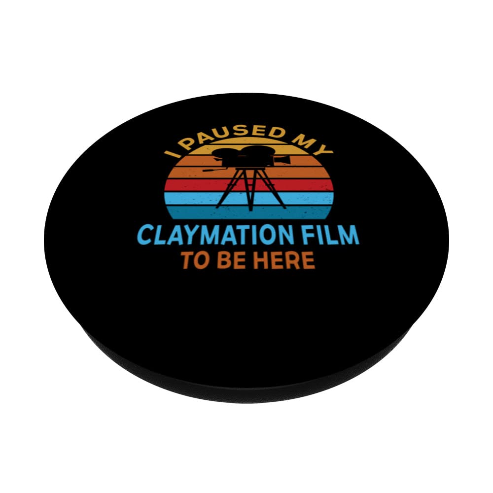 I Paused My Claymation Film To Be Here Movie Director Lover PopSockets Swappable PopGrip, Black - Image 2