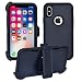 AlphaCell Cover compatible with iPhone X | Holster Case Series | Military Grade Protection with Carrying Belt Clip | Protective Drop-proof Shock-proof | Black / Black