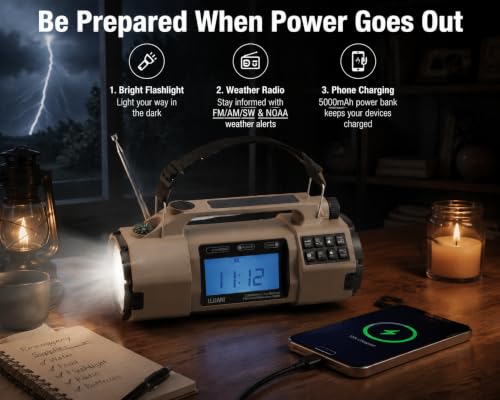 Image of NOAA Weather Radio Emergency Radio with Hand Crank & Solar Charging