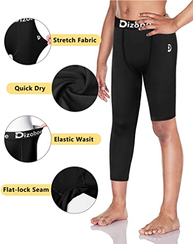 Youth Boys Compression Pants One Leg 3/4 Leggings for Sports Kids Basketball Tights Baseball Football Pants4