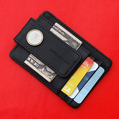 1996 Irish Ireland 5 Pence Harp Coin Genuine Black Leather Magnetic Money Clip Wallet & Card Holder RFID Blocking3