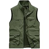 Materiale: il gilet da uomo per esterni è realizzato in tessuti di alta qualità, morbido e leggero, che ti consente di goderti il tuo tempo di viaggio
