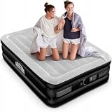 Airefina Colchón Hinchable Matrimonio con Bomba Incorporada, Cama de Aire de Inflado Rápido para Huéspedes, Duradero Colchon Hinchable Inflable con Tecnología Tipo-0 para Casa y Camping -137x190x46cm