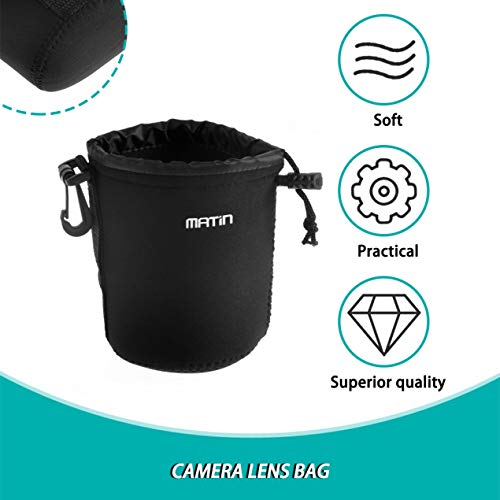 3mm thick (roughly) Neoprene Belt Loop Worldwide Matin Neoprene waterproof Soft Camera Lens Pouch bag Case Black M