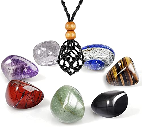 ï¼ˆUpgraded) Crystal Holder with 3 pcs Crystal, Empty Stone Holder Necklace Cord for Crystals Pendant Stone Holder Adjustable Necklace Holder Pendant Crystal cage for Women Girls Valentine's Day Gift(black)