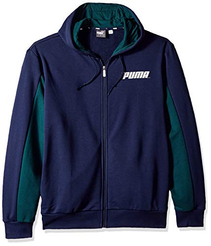 PUMA Men's Rebel Hooded Jacket, Peacoat, M