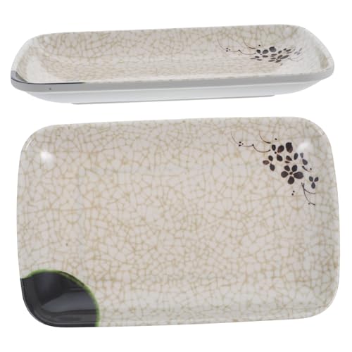 Set de 2 platos japoneses rectangulares para sushi miniatura 1