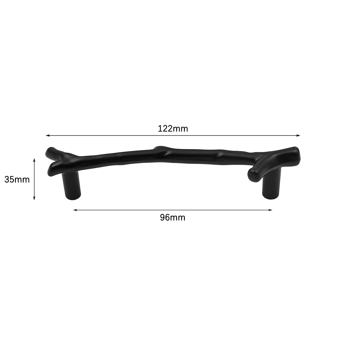 ZONADAH Set of 4 Door Handles Wardrobe Drawer Handles Matt Black Tree Branch Shape Cabinets Handles - Image 4