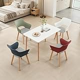 GrandCA HOME Juego de Mesa y Sillas de Comedor Nórdicas, Cocina (Blanco + WBGR)