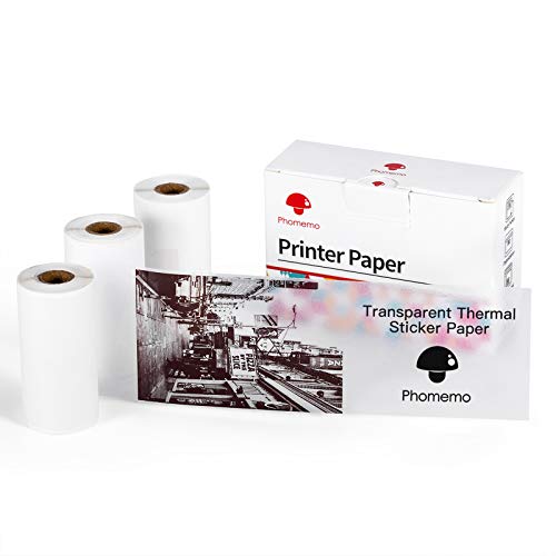 Papier thermique transparent Phomemo 53mm rouleau pour imprimante M02 M04S T02
