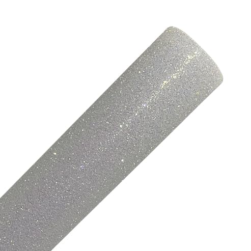 Craftables White Glitter Heat Transfer Vinyl, HTV - 5 Sheets Sparkling Easy to Weed Tshirt Iron on Vinyl for Silhouette Cameo, Cricut, All Craft Cutters