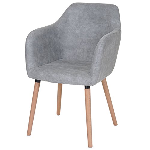 Mendler Chaise de Salle à Manger Malmö T381 Tissu Vintage Gris béton
