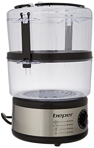 BEPER-BC261-Vaporera-multicocina-5-litros-500-W-PPAcero-Inoxidable-Blanco