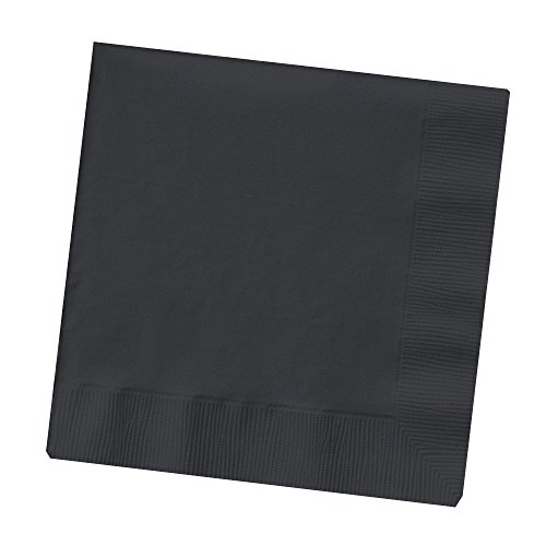 Creative Converting Touch of Color 50 Count 2-Ply Paper Black Velvet Lunch Napkins, 3 Pack