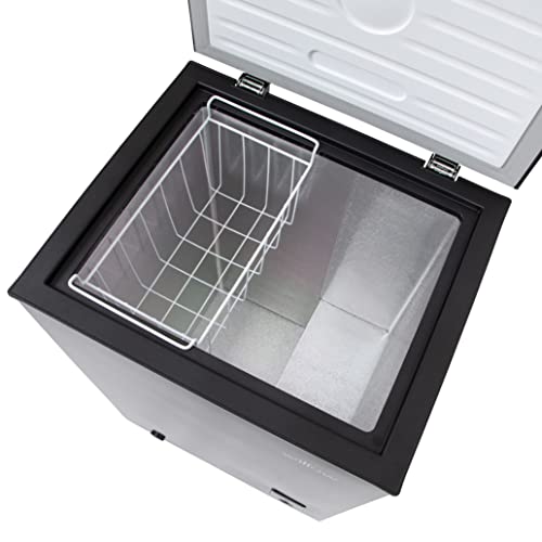 Willow W99CFB Freestanding 99L Chest Freezer with Removable Storage Basket, Suitable for Outbuildings and Garages, 4* Freezer Rating - Black - Image 5