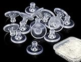100 Pack Earring Backs Clear Rubber Bullet Clutch Ear Locking with Pad (100PCS/50Pairs)