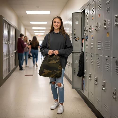 Bolso de hombro para mujer con asas grandes, camuflaje y bolsa de maquillaje miniatura 5