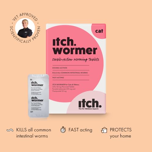 Itch Cat Wormer Tablets for Cats 1kg+ - 4 Tablet - Treats Roundworms & Tapeworms - Kills Worm Larvae, 4 Wormer Tablets - Image 2