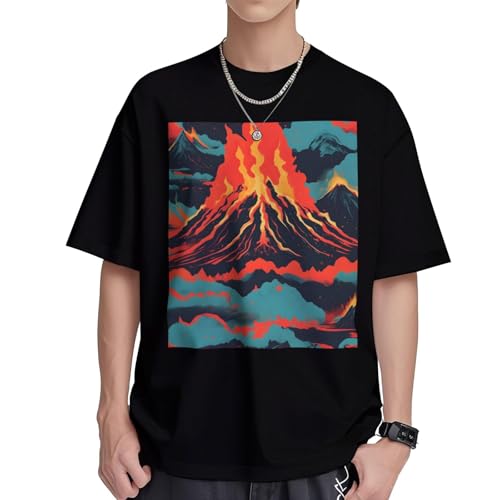 T-shirt en coton volcano femme au style ample et motif graphique moderne