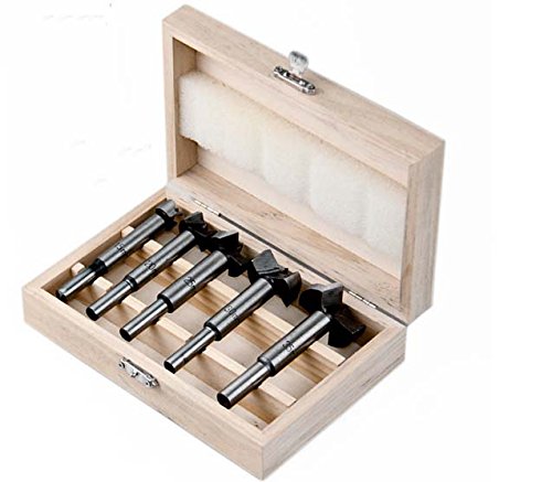 Generic TASP 5 Pecas Forstner Broca Conjunto de Bits de Ferramentas De Madeira Buraco Viu Cortador de Madeira com Haste Redonda