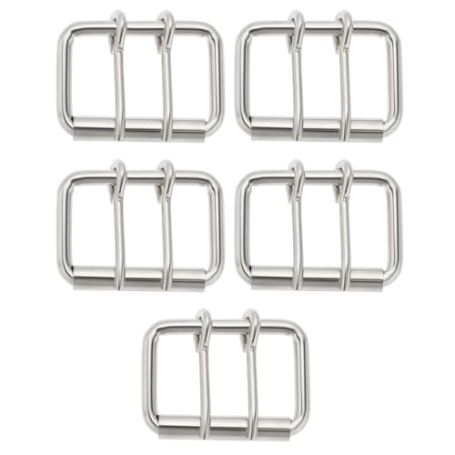 Boucles de ceinture à double broche OTOTEC en métal argenté de 50 mm x5