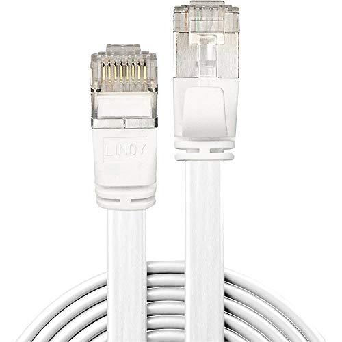 LINDY Câble réseau Plat Cat.6A U/FTP, Blanc, 2m