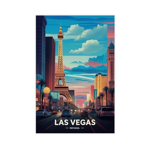 Toile Las Vegas aquarelle déco chambre moderne et grand salon