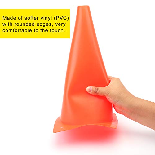 12 Inch Orange Traffic Training Cones, Plastic Safety Parking Cones, Agility Field Marker Cones For Soccer Basketball Football Drills Training, Outdoor Sport Activity & Festive Events - 12 Pack #TOP2