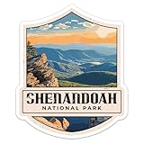 Vintage Shenandoah National Park Sticker - Retro Outdoor Adventure Decal for Laptop, Water Bottle, Bookcase, Phone Case, Window, Size - 3'' Longer Side