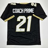 Facsimile Autographed Coach Prime Deion Sanders Colorado Black Reprint Laser Auto College Football Jersey Size Men's XL