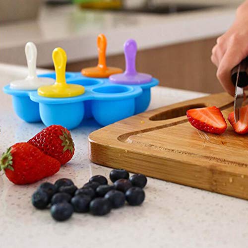 Molde Da Bandeja De Gelo Para Sorvete De Silicone Infantil Com 7 Furos Para Caixa De Suplemento Alim