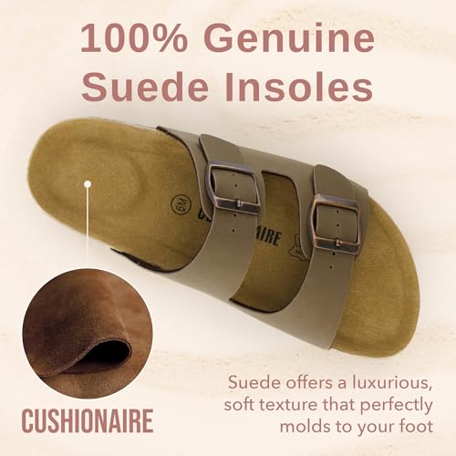 image for CUSHIONAIRE Lane Cork Footbed Sandals for Women – Comfortable Double