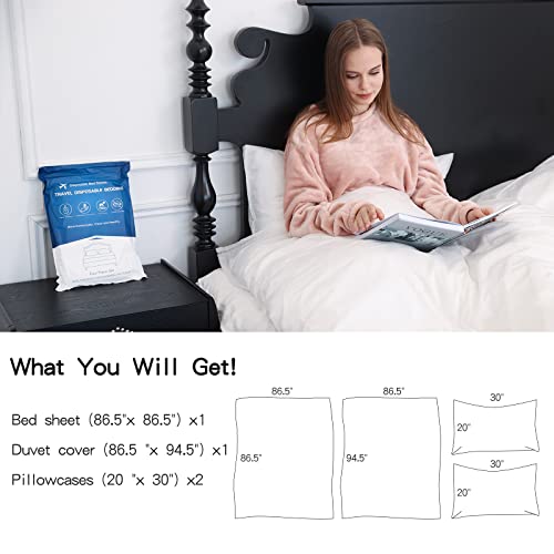 Disposable Bed Sheets Travel Set - Portable Travel Sheet with Quilt Cover and Pillowcase for Hotel, Cruise, Business Trip, Hospital 12 Disposable Bed Sheets Travel Set - Portable Travel Sheet with Quilt Cover and Pillowcase for Hotel, Cruise, Business Trip, Hospital - Image 6