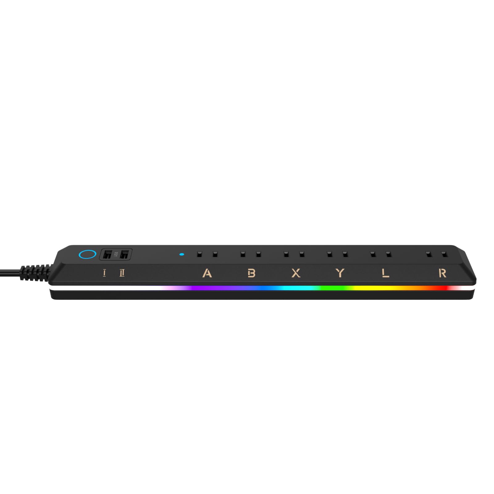 TOPLANDトップランド 延長コード 電源タップ USB充電付き ゲーミング AC 6口 USBポート 2口 2.4A LED イルミネーション ブラック 2m UMA10-BK