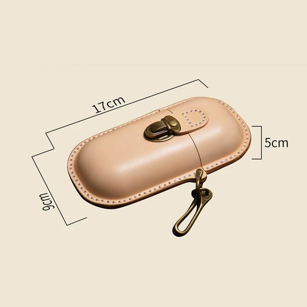 Retro minimalistyczne skórzane etui na okulary, skórzane etui na okulary, przenośne etui na okulary przeciwsłoneczne odporne na ściskanie, wąskie etui dla kobiet i mężczyzn (Grey : A, Size : S)