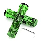 1 Paar Fahrrad Lenker Griffe 22mm Fahrradgriffe mit Aluminium Lock (Grün)