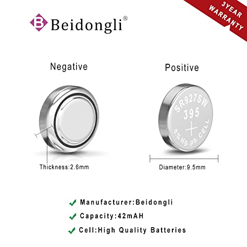Beidongli Sr927Sw 1.5V Button Battery 395 Ag7 For Watch And Cell Battery Pack Of 20【3-Year Warranty】 #TOP2