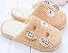 kinfuki Caliente Peluche Zapatos Memory,Zapatillas de algodón Baotou de Dibujos Animados, Zapatos de algodón con Punta de Gamuza - Oso Pardo_38-39,Pantuflas Cómodas Suave Slippers