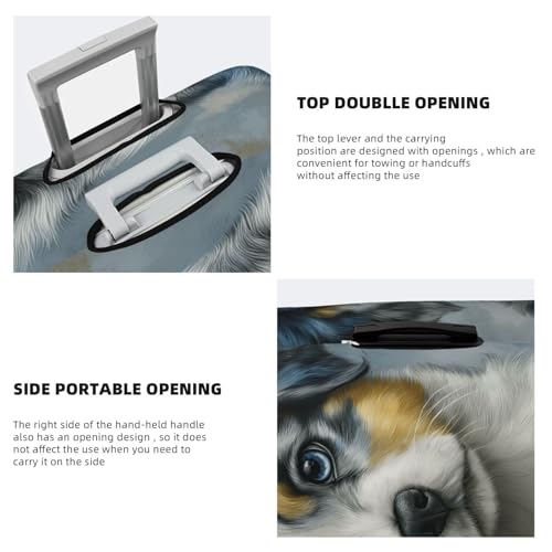 Cute Shepherd Dog Elastic Travel Luggage Covers Dustproof Scratch-Resistant Suitcase Protector Fit 22-24 Inch3