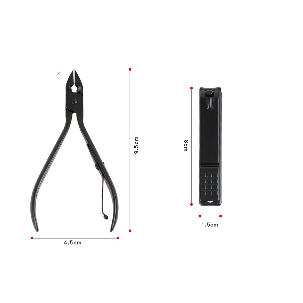 Manicure Set Personal Care Tools Nail Clippers Home Use Pedicure Manicure Set 12 Piece Set Black Manicure Nail Clippers Kit