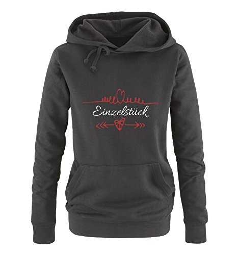 Einzelstück - Herz Pfeile - Damen Hoodie - Schwarz/Weiss-Rot Gr. XL
