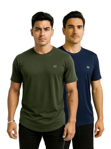 Image of Force NXT Men's Premium Microfiber Fabric Solid T-Shirt | Round Neck Half-Sleeves T-Shirt for Men | Sweat Wicking with Label Free for Daily Uses
