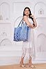 Indian Cotton Quilted Tote Bag Women shoulder Bag Carry, shopping Beach Bag Summer Holiday Essentials Shopping Travel Bag with Pockets Handbags for Women (Blue-Spot) #1
