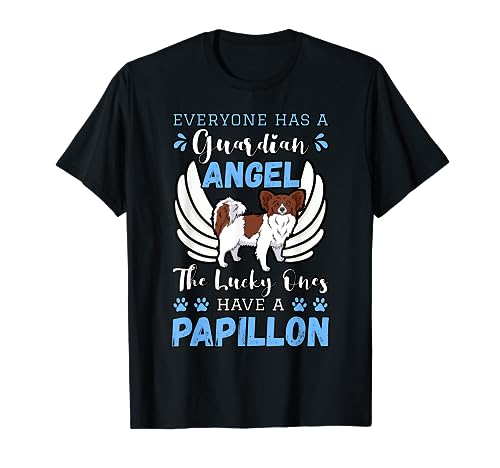 Papillon Dog Owner Spaniel Raza Piel Parent Guardian Angel Camiseta